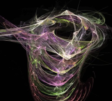 Siyah Renk Üzerine Bir Dijital Fraktal Resmi