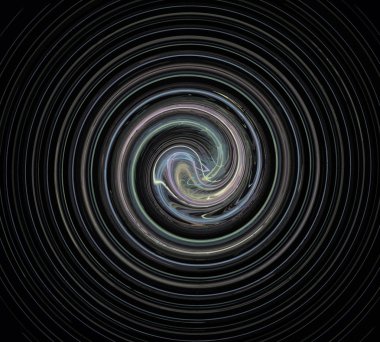 Siyah Renk Üzerine Bir Dijital Fraktal Resmi