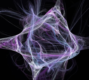 Siyah Renk Üzerine Bir Dijital Fraktal Resmi