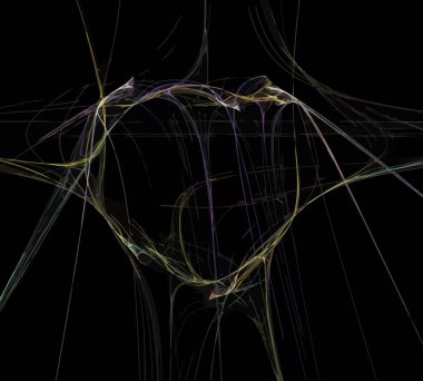 Siyah Renk Üzerine Bir Dijital Fraktal Resmi