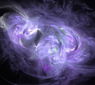 Siyah Renk Üzerine Bir Dijital Fraktal Resmi