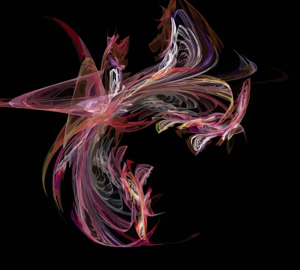 Siyah Renk Üzerine Bir Dijital Fraktal Resmi