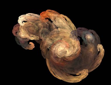 Siyah Renk Üzerine Bir Dijital Fraktal Resmi