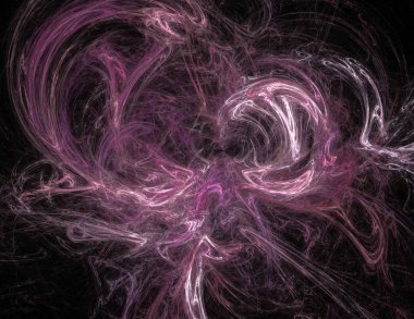 Siyah Renk Üzerine Bir Dijital Fraktal Resmi