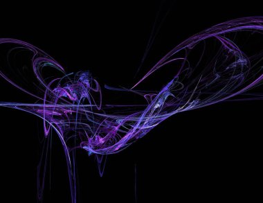 Siyah Renk Üzerine Bir Dijital Fraktal Resmi