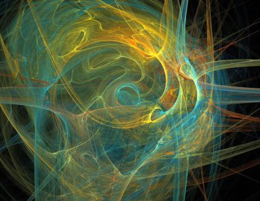 Siyah Renk Üzerine Bir Dijital Fraktal Resmi