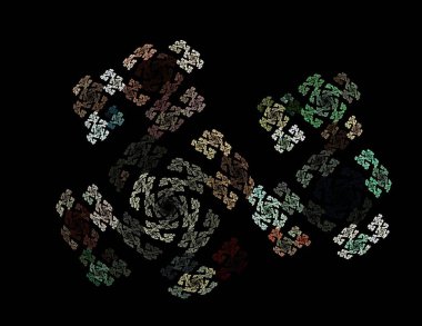 Siyah Renk Üzerine Bir Dijital Fraktal Resmi