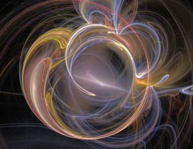 Siyah Renk Üzerine Bir Dijital Fraktal Resmi