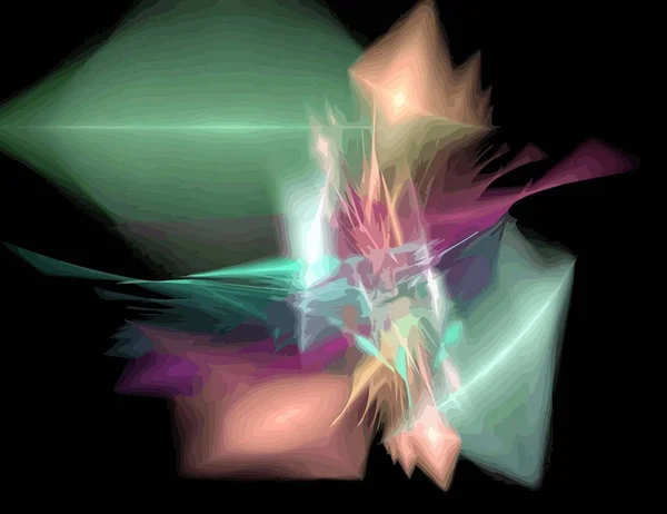 Eine Illustration Des Digitalen Fraktals Mit Mehrfarbigem — Stockvektor