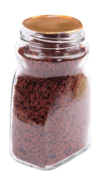 Bir kavanoz Anlık Kahve izole edildi.