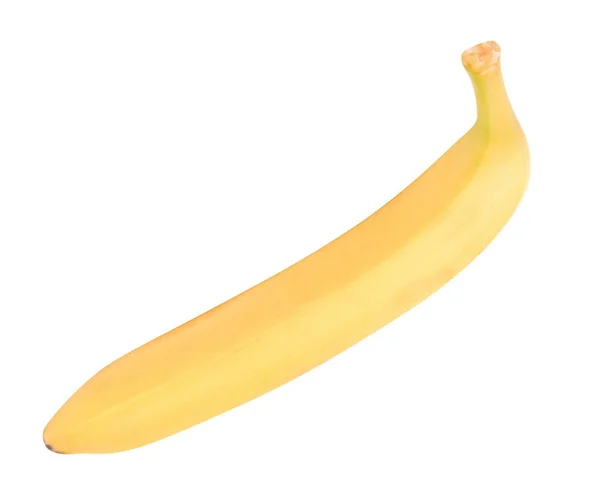 Een Rauwe Gele Banaan Geïsoleerd Een Droge Zonnige Dag — Stockfoto