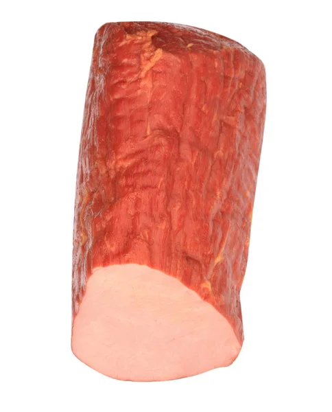 Stück Gekochtes Und Geräuchertes Fleisch Isoliert — Stockfoto