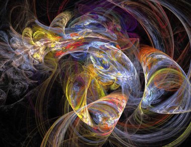 Siyah Renk Üzerine Bir Dijital Fraktal Resmi