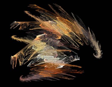 Siyah Renk Üzerine Bir Dijital Fraktal Resmi