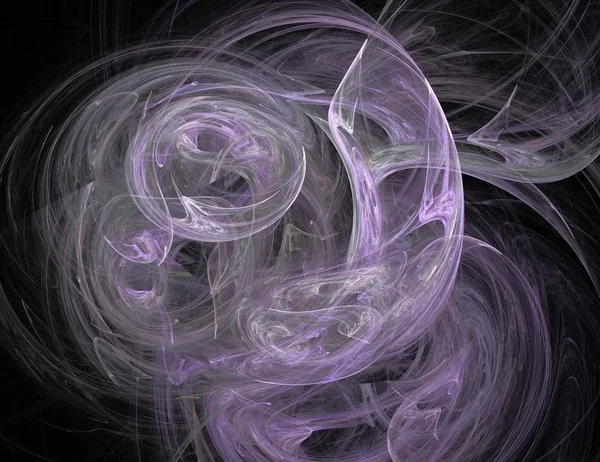 Image One Digital Fractal Black Color — Stock Photo, Image