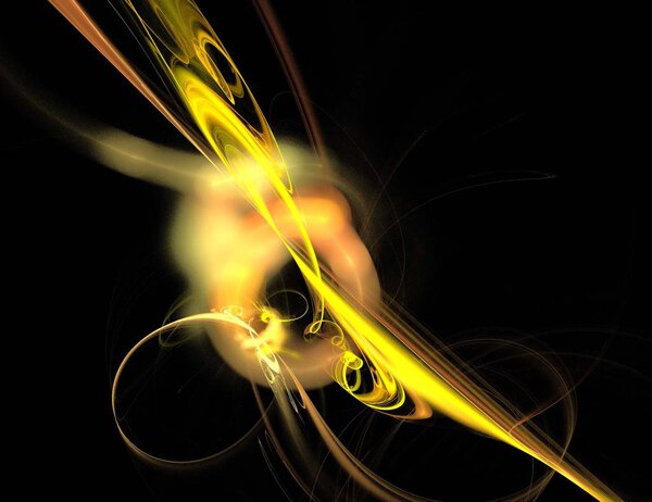 изображение одного цифрового фрактала на черном цвете