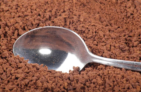 Many Milled Coffee Teaspoon — Stock Photo, Image
