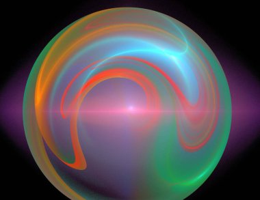 Siyah Renk Üzerine Bir Dijital Fraktal Resmi