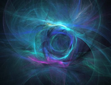 Siyah Renk Üzerine Bir Dijital Fraktal Resmi