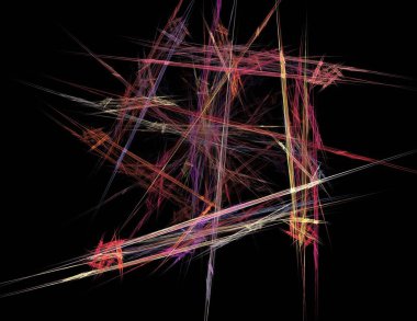 Siyah Renk Üzerine Bir Dijital Fraktal Resmi