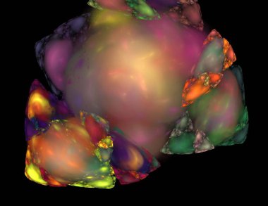 Siyah Renk Üzerine Bir Dijital Fraktal Resmi