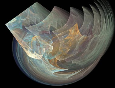 Siyah Renk Üzerine Bir Dijital Fraktal Resmi