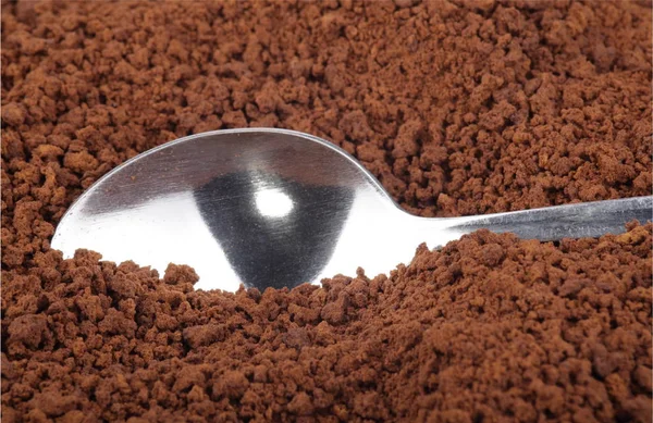 Instant Coffee Background Teaspoon — Stock Photo, Image