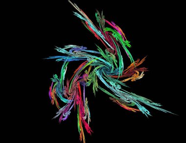 Siyah Renk Üzerine Bir Dijital Fraktal Resmi