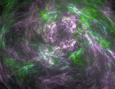 Siyah Renk Üzerine Bir Dijital Fraktal Resmi