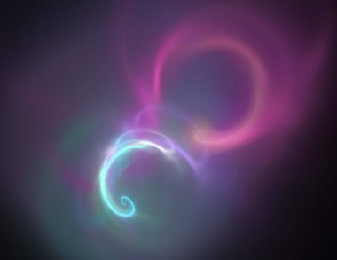 Siyah Renk Üzerine Bir Dijital Fraktal Resmi