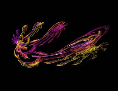 Siyah Renk Üzerine Bir Dijital Fraktal Resmi