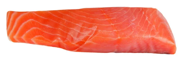 Stück Rotes Fischfilet Isoliert Auf Weißem — Stockfoto