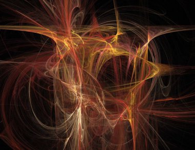 Siyah Renk Üzerine Bir Dijital Fraktal Resmi