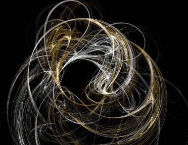 Siyah Renk Üzerine Bir Dijital Fraktal Resmi