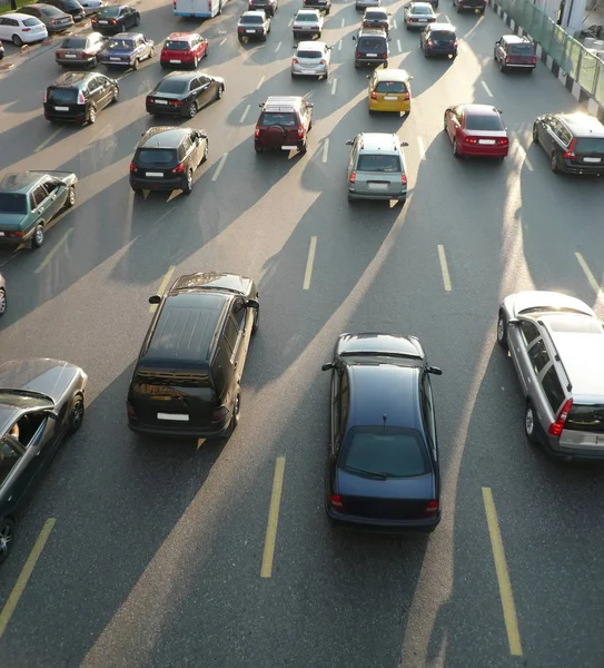 Traffico Sulla Riparazione Stradale Giorno — Foto Stock