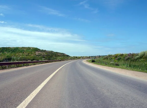 Estrada Céu Dia Verão — Fotografia de Stock