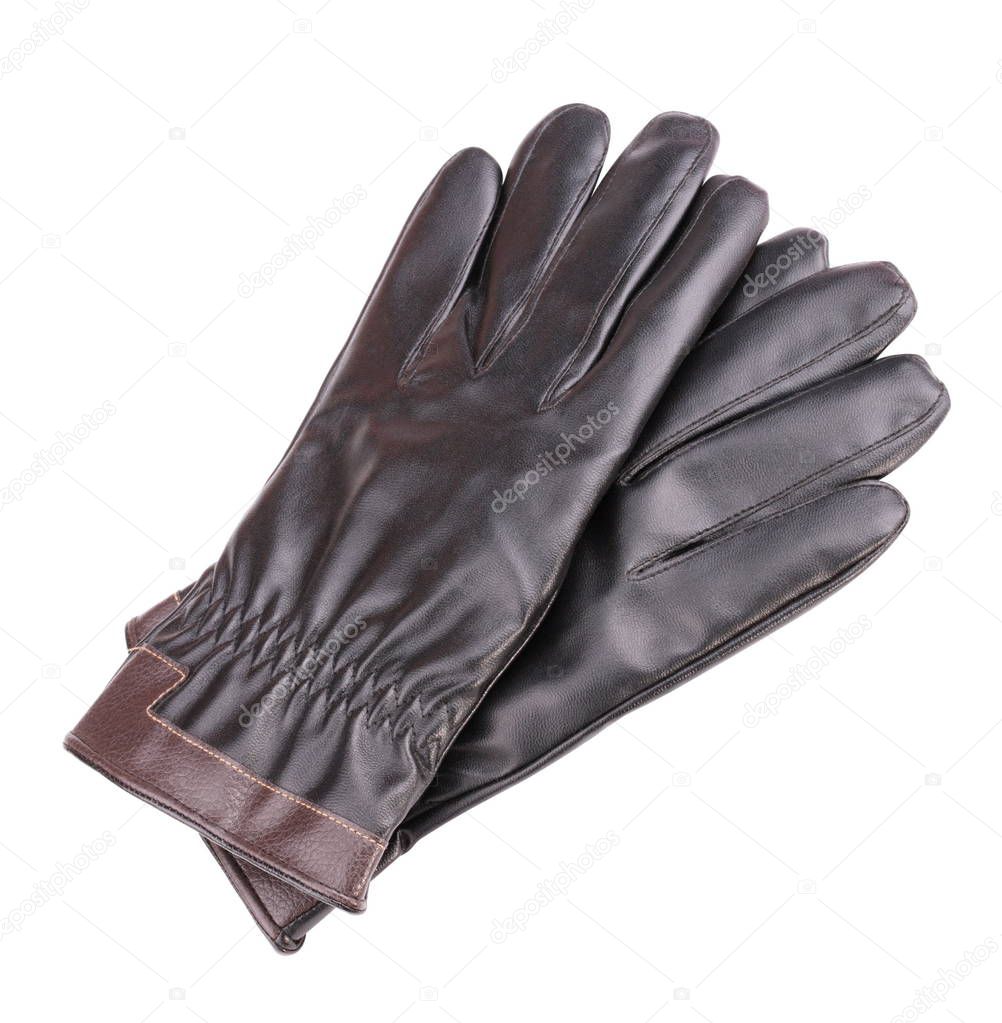 Leather Gloves Isolated at day