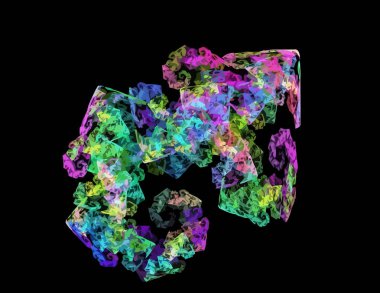 Dijital fraktal ile çok renkli bir çizimi