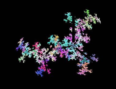 Siyah Renk Üzerine Bir Dijital Fraktal Resmi