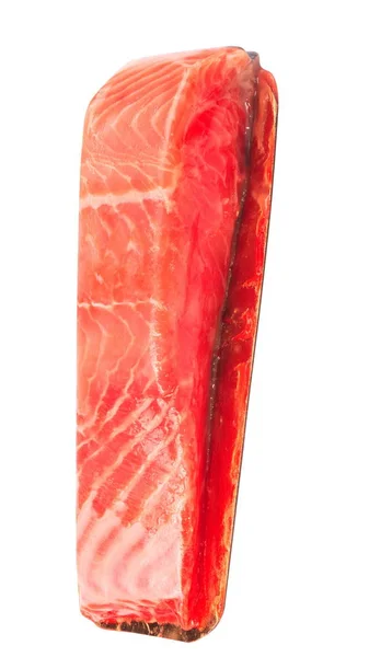 Шматок Червоного Рибного Філе Ізольовано Білому — стокове фото
