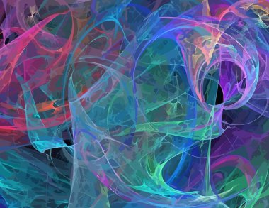 Dijital fraktal ile çok renkli bir çizimi