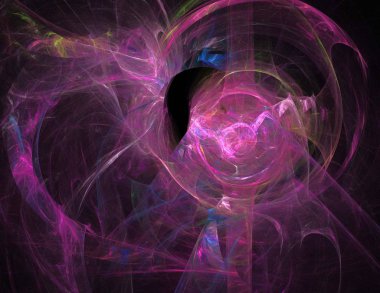 Siyah Renk Üzerine Bir Dijital Fraktal Resmi