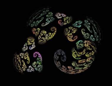 Siyah Renk Üzerine Bir Dijital Fraktal Resmi