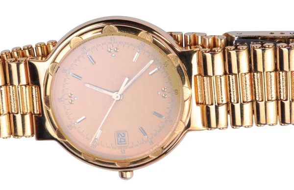 Gold Plated Watches Isolated — Stock Photo, Image