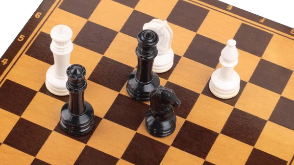 Wooden Checkerboard Figures — Stock Photo, Image