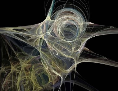 Dijital fraktal ile çok renkli bir çizimi