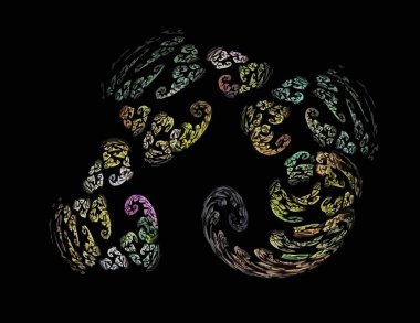 Dijital fraktal ile çok renkli bir çizimi