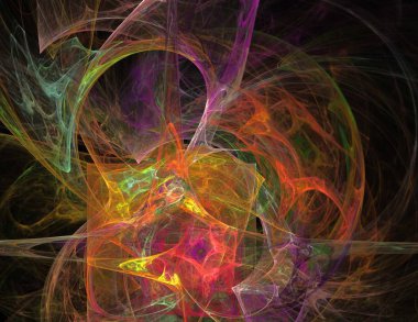 Siyah Renk Üzerine Bir Dijital Fraktal Resmi