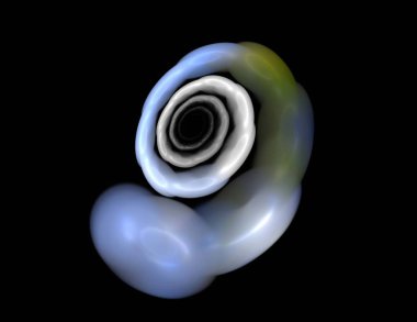 Siyah Renk Üzerine Bir Dijital Fraktal Resmi