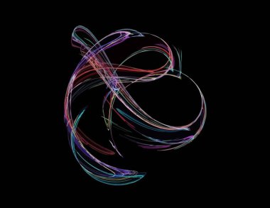 Siyah Renk Üzerine Bir Dijital Fraktal Resmi